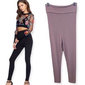 NWT Dress The Population Mauve Loungewear Leggings Size XS New With Tag Boho Rib
